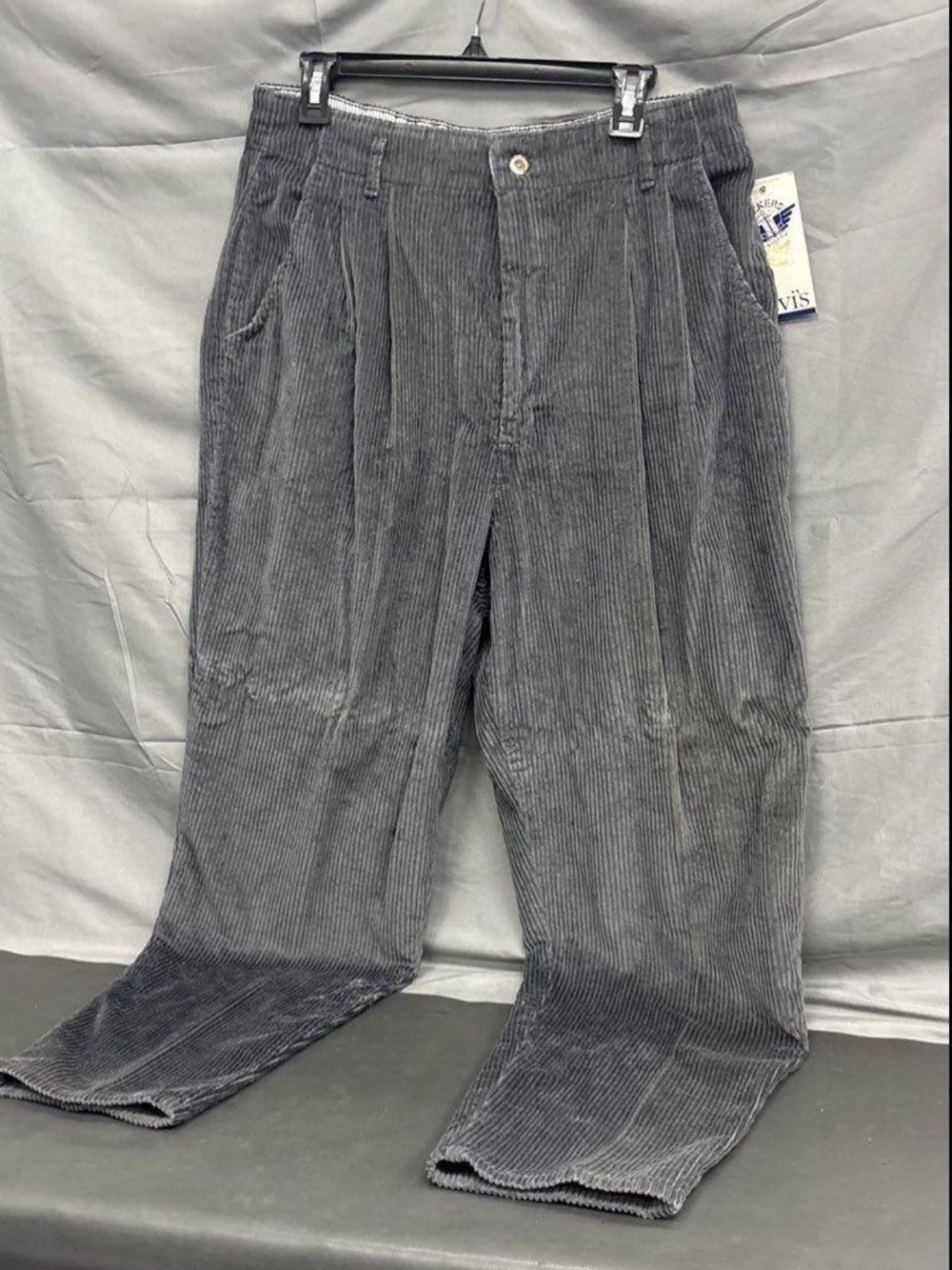 Vintage 90s Dockers Levi’s Gray Wide Wale Corduroy Pants Size 20 NWT Deadstock